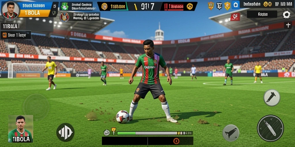 Screenshot gameplay 11BOLA yang menampilkan aksi seru di lapangan.