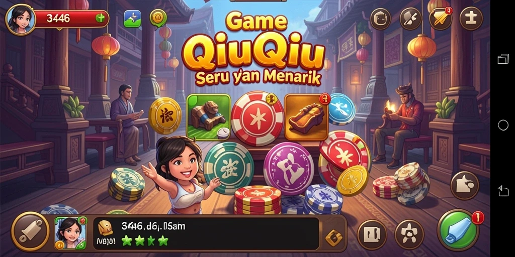 Tampilan gameplay seru dan interaktif dari QiuQiu di 3446.