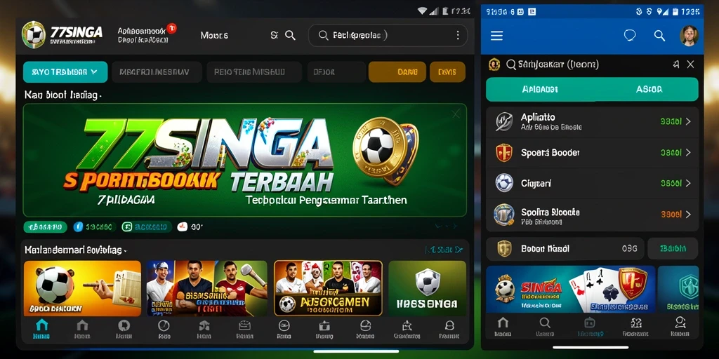 Tampilan utama 77SINGA yang menampilkan berbagai pilihan taruhan olahraga.