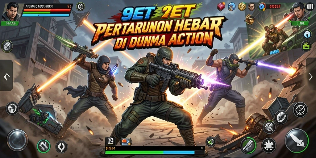 Gameplay mendebarkan 9ET dengan pertarungan intens antar karakter.