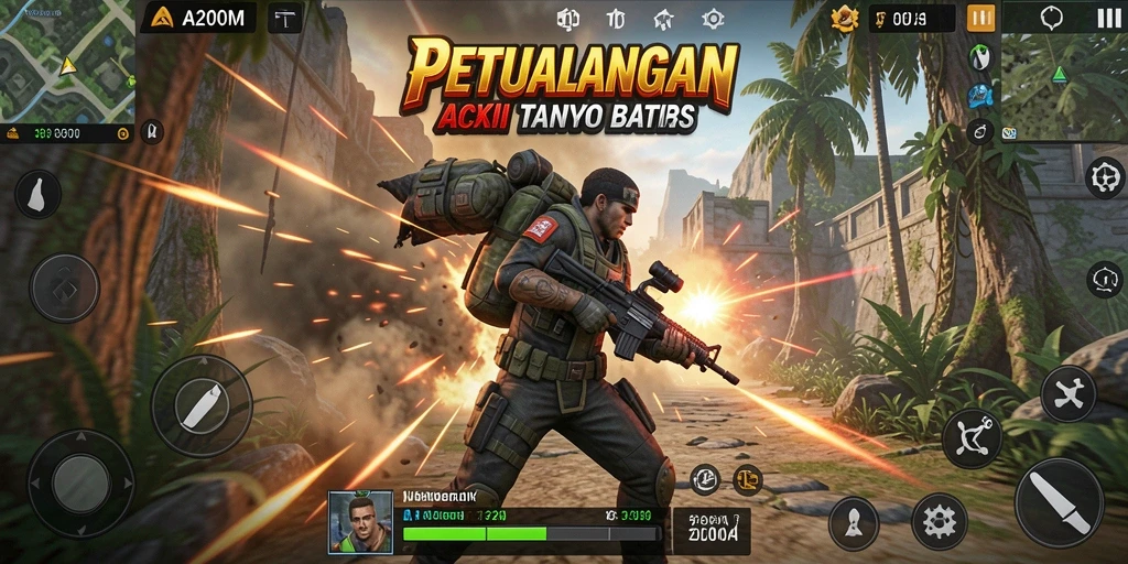 Screenshot utama A200M menunjukkan pertarungan aksi yang mendebarkan.