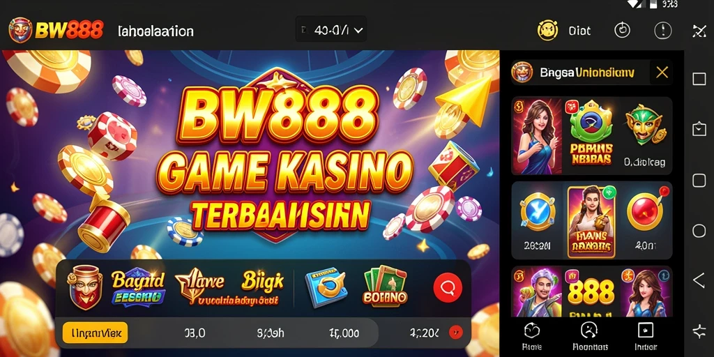 Tampilan utama BW888 yang menarik dengan gameplay Kasino yang seru.