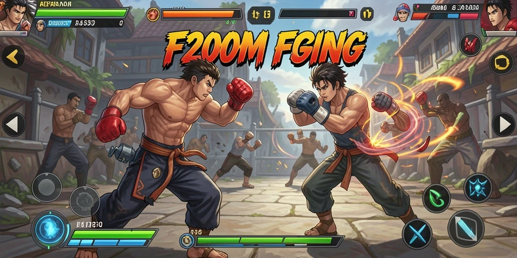 Tampilan gameplay seru F200M dengan aksi Fighting yang mendebarkan.