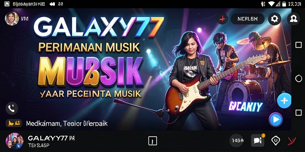Tangkapan layar gameplay GALAXY77 menampilkan aksi seru dalam permainan musik.
