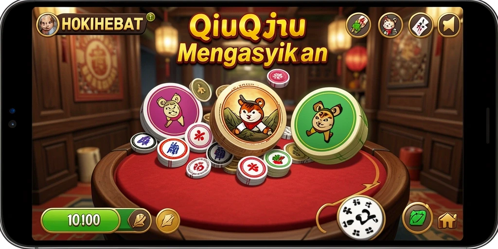 Screenshot menunjukkan gameplay seru QiuQiu di HOKIHEBAT.