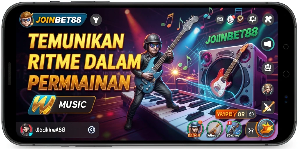 Screenshot gameplay JOINBET88 dengan pemain menikmati suara musik.