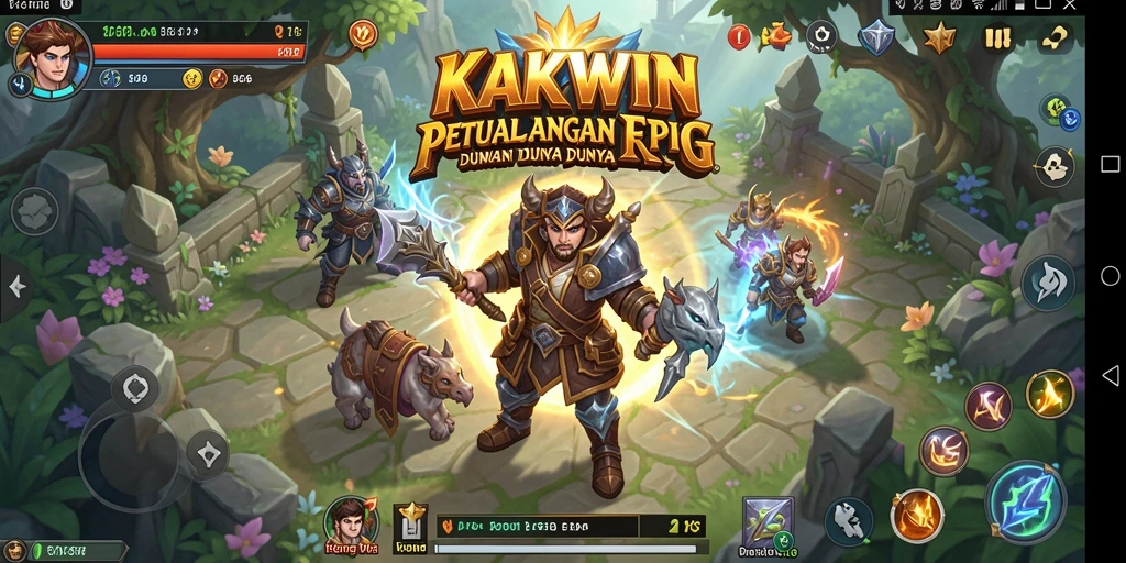 Screenshot utama KAKWIN menampilkan grafis gameplay RPG yang menawan.