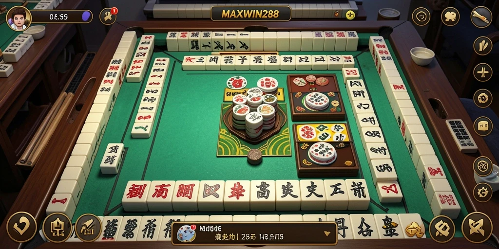 Tampilan layar gameplay Mahjong di MAXWIN288 yang menarik dan penuh warna.