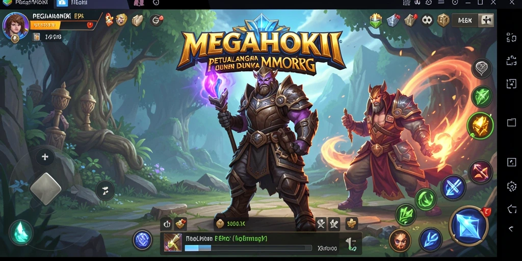 Tampilan gameplay MEGAHOKI yang menakjubkan dalam dunia MMORPG.