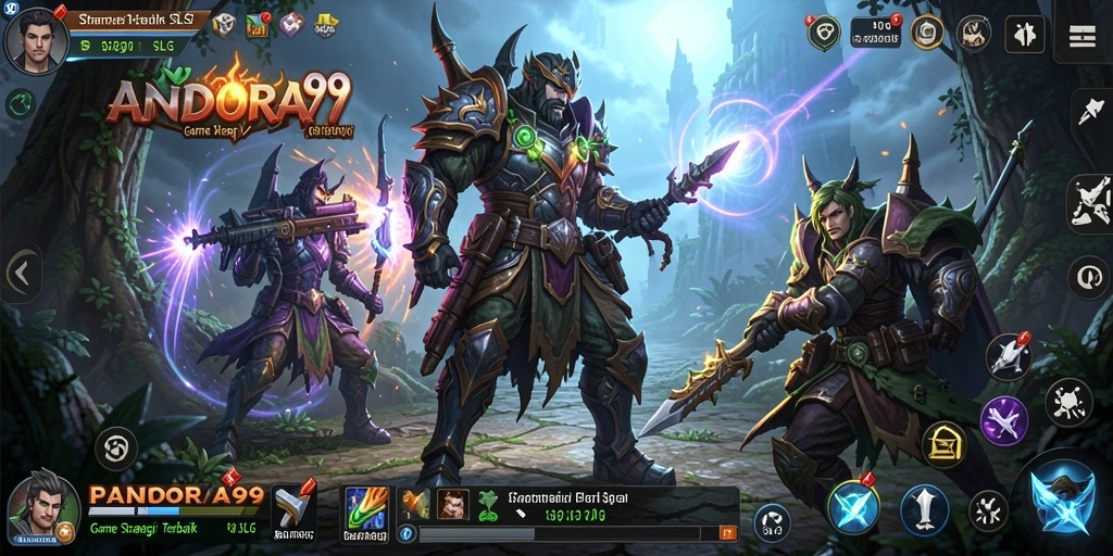 Screenshot gameplay menunjukkan pertempuran epik dalam PANDORA99.