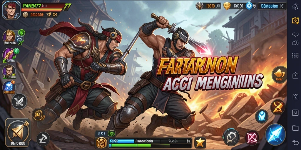 Screenshot menunjukkan aksi mendebarkan dalam PANEN77 saat melawan musuh.