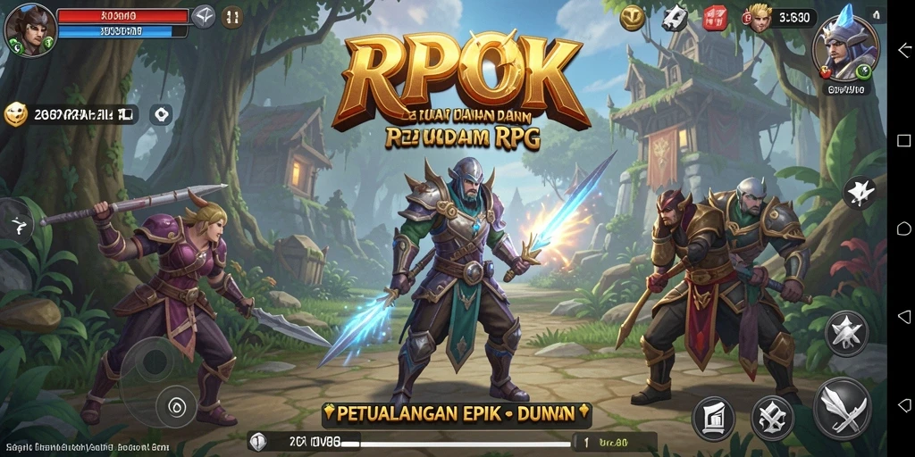 Screenshot RPOK menunjukkan aksi seru dalam gameplay RPG.