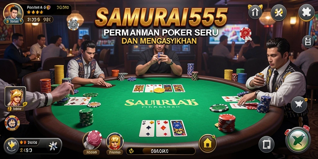 Tampilan gameplay seru dalam permainan Poker SAMURAI555.
