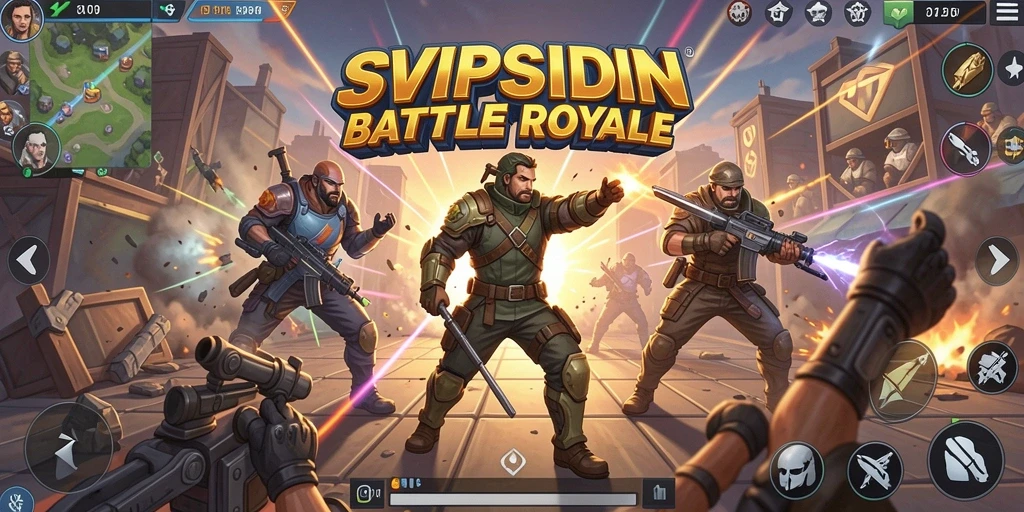 Tangkapan layar gameplay yang mendebarkan dari arena Battle Royale.